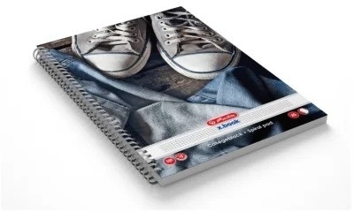 Caiet cu spira A5, 100 file, patratele, Enjoy Life, diverse modele, Herlitz